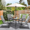 6 Pieces Patio Dining Set Outdoor Furniture Set w/ 4.2cm Umbrella Hole