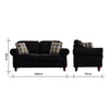 Luxury 2, 3 Seater Linen Fabric Couch Sofa Armchair with 2 Pillows Living Room