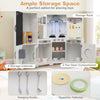 Toy Kitchen Playset Corner Wooden Play Kitchen with Storage-White