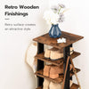 Shoe Rack Wooden, Tall Shoe Rack, Narrow Shoe Storage Organizer with 2 H