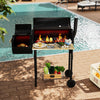 Outdoor Charcoal BBQ Grill Oil Drum Barbecue Patio Smoker Portable Wheels UK