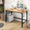 Computer Workstation Rolling Writing Study Desk On Wheels-Natural