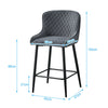 2 pcs Faux Leather / Velvet Bar Stools Diamond Design Soft Upholstered Seat Back