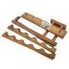 Bamboo Wine Rack Free Standing Bottle Shelf Hanging Cup Stand Storage Display UK