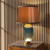 Modern Coastal Blue Glass LED Table Lamp Art Glass Bedside Lamp Reading Lights