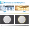 Round Bathroom Mirror with Bluetooth 3 LED Lights Illuminated Demister