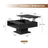 Square Coffee Table with LED Lights Cocktail Sofa Table for Living Room Black