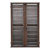 Window Style Garden Mirror Brown Shutter Window Mirror Indoor Outdoor Decor