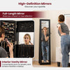 Jewelry Cabinet Armoire Lockable Standing Jewelry Organizer-Black