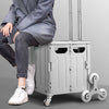 FOLDING SHOPPING CART PLASTIC CRATE TROLLEY STORAGE BOX WHEELS BOOT WITH LID 45L