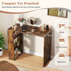Computer Desk 90cm Study Desk Wooden Writing Desk w/Bookshelf-Coffee