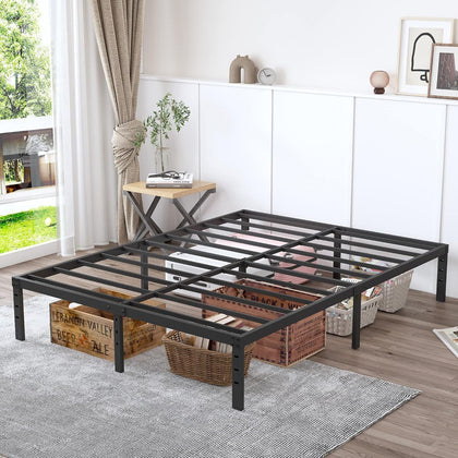 18 Inch Metal Platform Bed Frame/Non-slip Mattress Foundation Single/Double/King