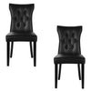 Set of 2 Dining Chairs High Back PU Leather Kitchen Chair Padded Seat Wood Legs