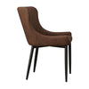 Pair of Luxury Faux Leather Dining Chairs Kitchen Dining Room Chairs Metal Legs