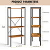 Rustic Tallboy Bookcase 4-Tier Bookshelf Tall Storage Shelving Unit Display Rack