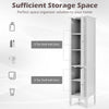 5-Tier Bathroom Floor Cabinet Tall Narrow Storage Cabinet Organizer w/Doors