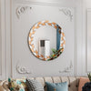 Round Wall Decorating Mirror with Glass Piece Accent Mirror for Home Decor 23.6“