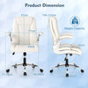 Adjustable Computer Desk Chair PU leather Executive Office Chair-Beige