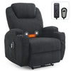 Electric Recliner Chair Massage Heating Armchair Sofa with Cup Holder Black