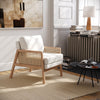 Modern 1 Seater Single Armchair Couch Sofa Wooden Fabric w/ Cushion Lounger Seat
