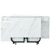 Folding Dining Table, Rolling Kitchen Table with Storage Cupboard and Drawers