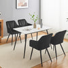 2Pcs Velvet Dining Chairs Black Cushion Padded Seat Metal Legs Armchair