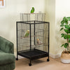 Small/Medium Parrot Cage Metal Bird Cage for Budgie with Playtop & Stand &Wheels