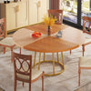 Round Dining Table for 4, 47-Inch Kitchen Dinner Table with Circle Metal Base