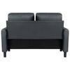 Black Ergonomics 2 Seater Sofa Modern High Back Fabric Couch Wood Legs 2 Pockets
