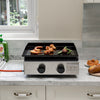 Gas Plancha BBQ Grill with 2 Stainless Steel Burner Hot Plate Portable Cooking