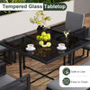 Outdoor Space-Saving Furniture Set with PE Rattan Chairs-Gray