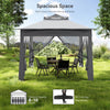 Pop Up Garden Gazebo 3m Heavy Duty Backyard Waterproof 2-Tier Party Tent Grey