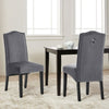 2/4 Dining Chairs High Back Velvet Hotel Kitchen Chair Wooden Leg Home Dark Grey