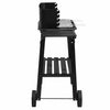 Charcoal BBQ Grill with Wheels Smoker Black Steel