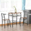 Kitchen Small Table and 2 Chairs Rustic Metal Compact Breakfast Dining Bar Set