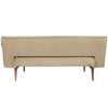 Creamy Faux Suede Fabric Upholstered Sofa Bed 3 Seater Recliner Sleeper Sofabed