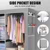 LARGE FABRIC CANVAS WARDROBE WITH HANGING RAIL SHELVING CLOTHES STORAGE CUPBOARD