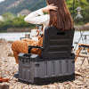 Folding Camping Chair Tackle Storage Box Garden Lawn Patio Foldable Seat Outdoor