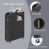 Small Bathroom Storage Cabinet with Toilet Brush Holder-Black