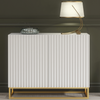Modern Sideboard I 100cm I White I Fluted Fronts I Gold Legs I Storage Cabinet
