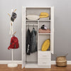 Modern 2 Door 2 Drawer Wardrobe with Shelf Hanging Rail Clothes Storage Cupboard