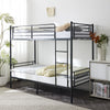 Iron Heavy Stable Bunk Bed Frame Single Loft Sleeper Bed Frame with Ladder Black