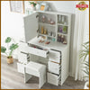 Dressing Table Makeup Vanity Desk Bedroom w/ Drawer&Mirror&Stool&10 LED Lights