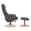 The Mandalay Swivel Recliner Chair & Footstool in Cinder Genuine Leather