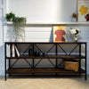 Long Console Table 3 Tier Industrial Vintage Entry Hallway Table Slim Side Table