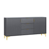 140cm Loft Retro Milled Fronts Sideboard I TV Unit Cabinet I Cupboard TV Stand
