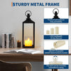 3PCS Lanterns Decorative Outdoor & Indoor, Set of 3 Modern Metal Black Lantern