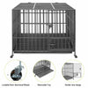 UK 46" Strong Dog Crate Cage Rolling Pet Kennel Prevent Escape Training Military