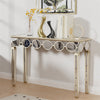 Long Silver Mirrored Console Table Hallway Side Desk Pendant Table Retro Elegant
