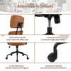 Leathaire Computer Chair Ergonomic Office Chair w/Spring Cushion Seat-Brown